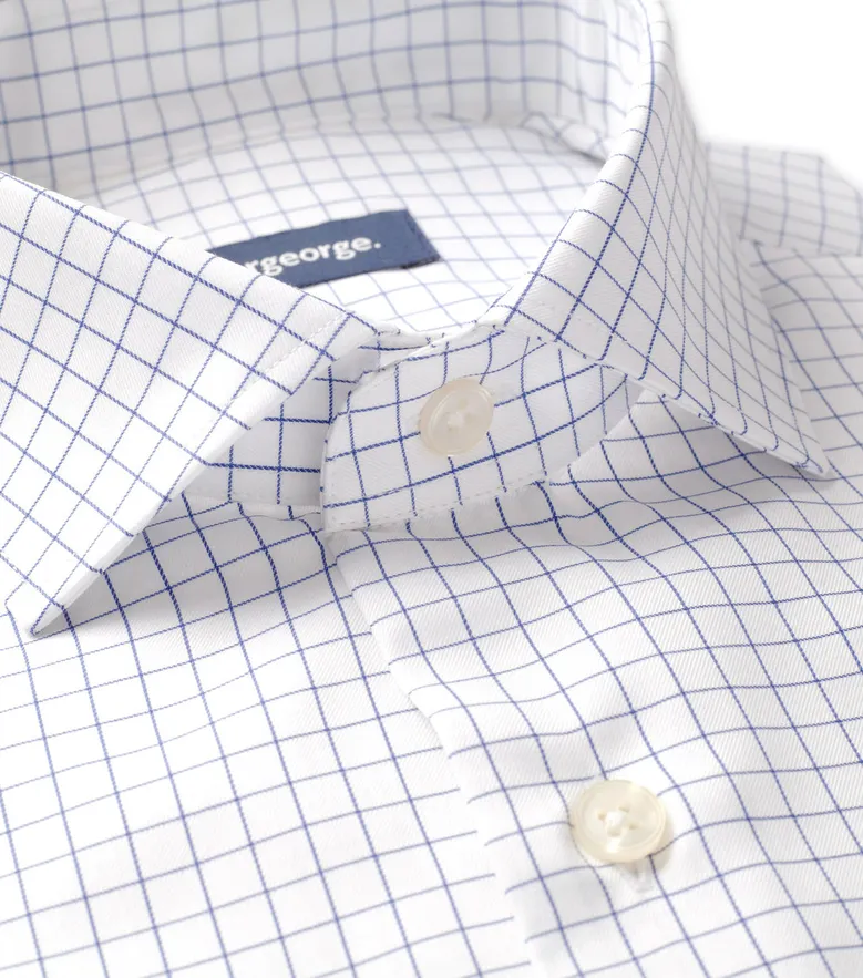 Easy-iron plain white poplin shirt