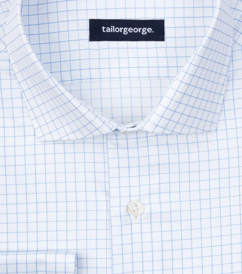 Easy-iron plain white poplin shirt