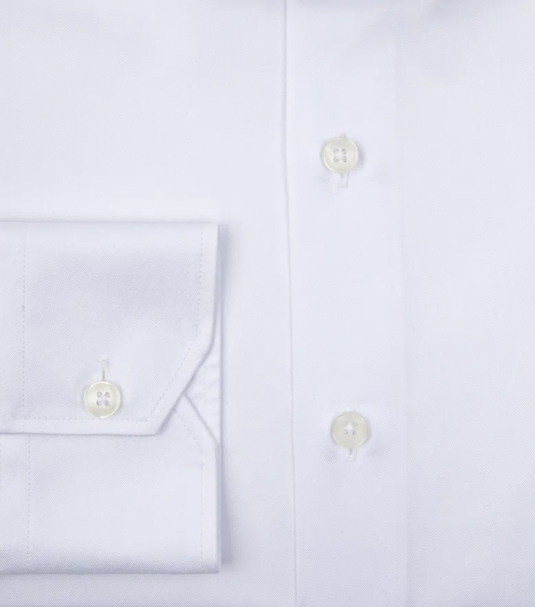 Easy-iron plain white poplin shirt