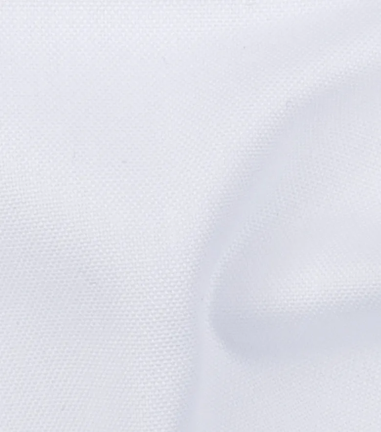 Easy-iron plain white poplin shirt