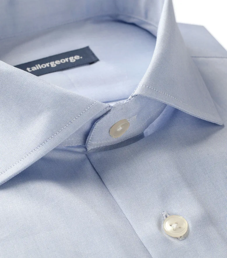 Easy-iron plain white poplin shirt