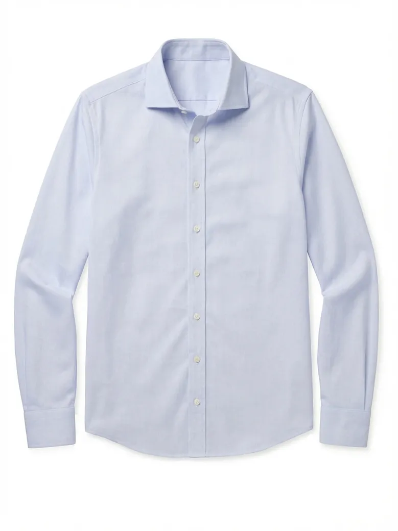 Easy-iron plain white poplin shirt