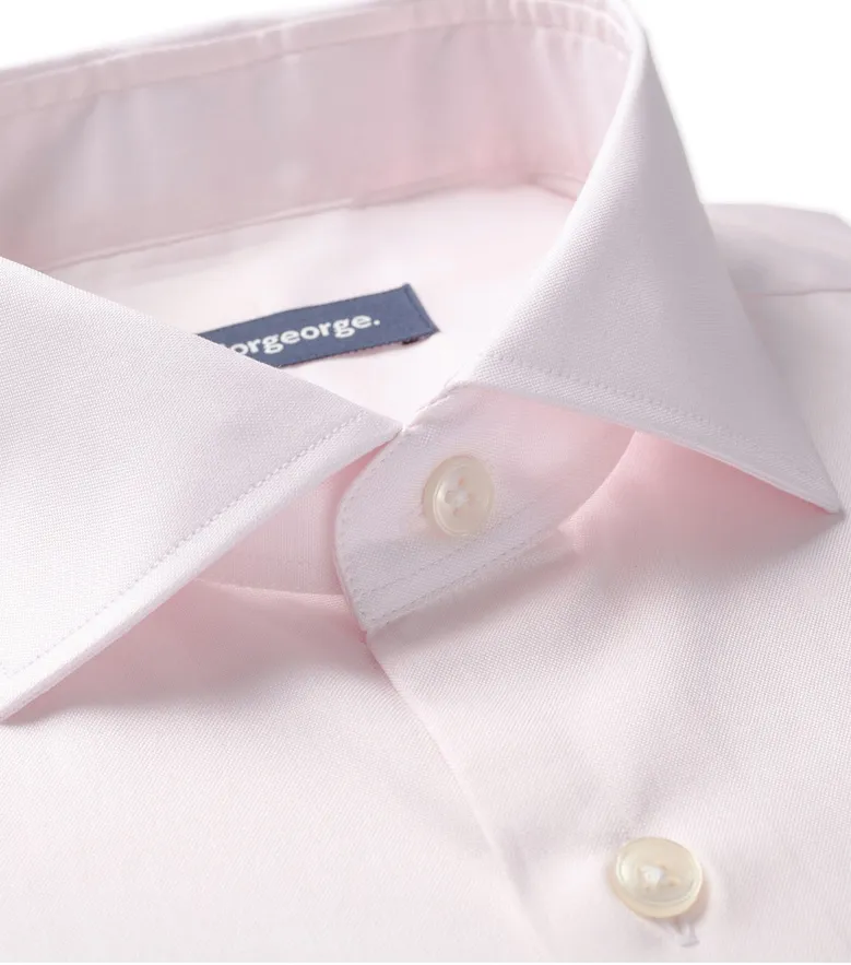 Easy-iron plain white poplin shirt