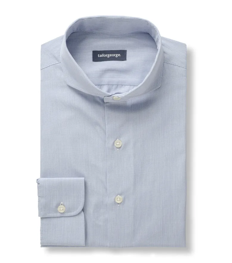 Easy-iron plain white poplin shirt