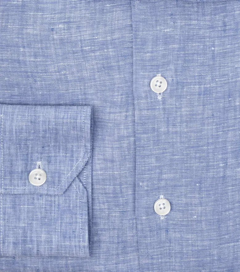 Easy-iron plain white poplin shirt