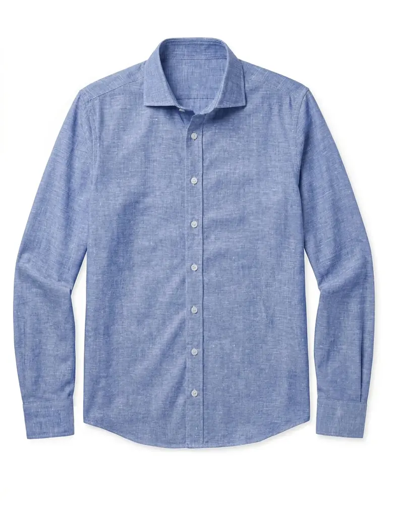 Easy-iron plain white poplin shirt
