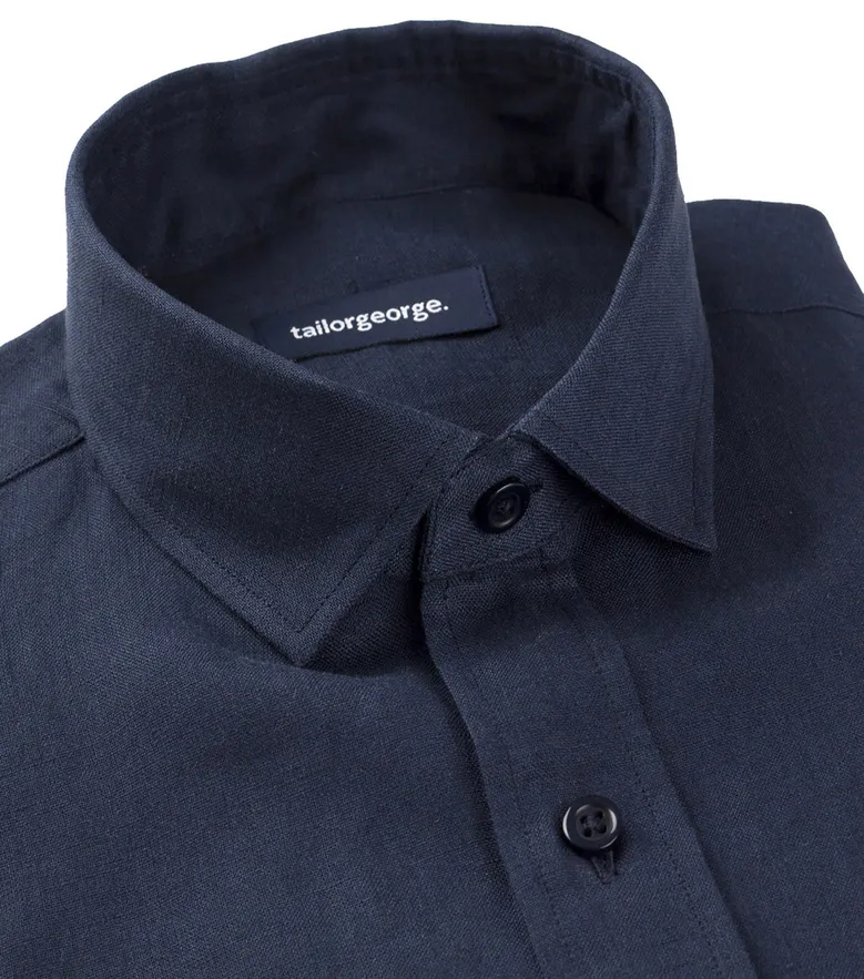 Easy-iron plain white poplin shirt