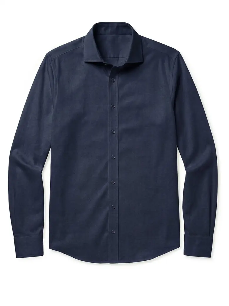 Easy-iron plain white poplin shirt