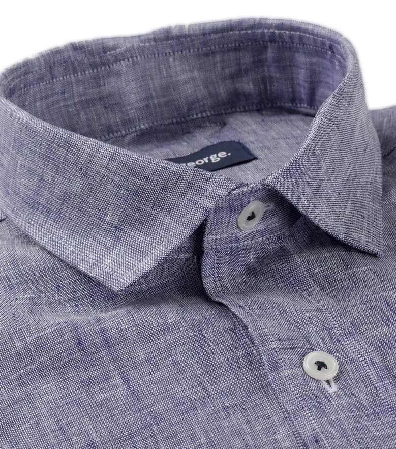 Easy-iron plain white poplin shirt
