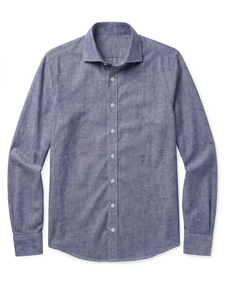Easy-iron plain white poplin shirt