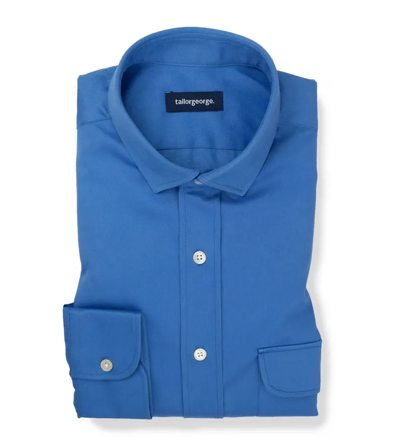 Easy-iron plain white poplin shirt