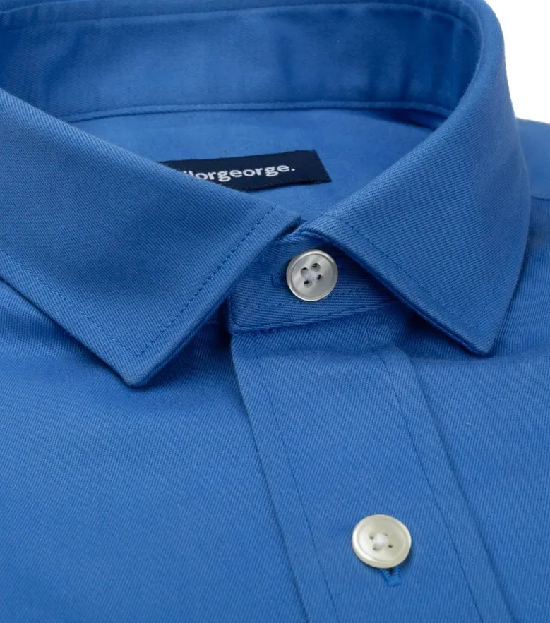 Easy-iron plain white poplin shirt