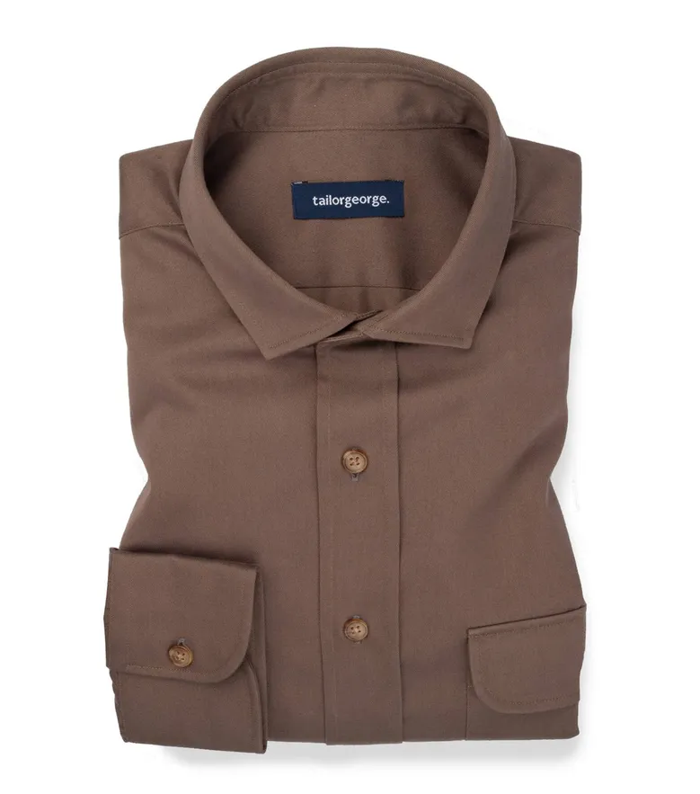 Easy-iron plain white poplin shirt