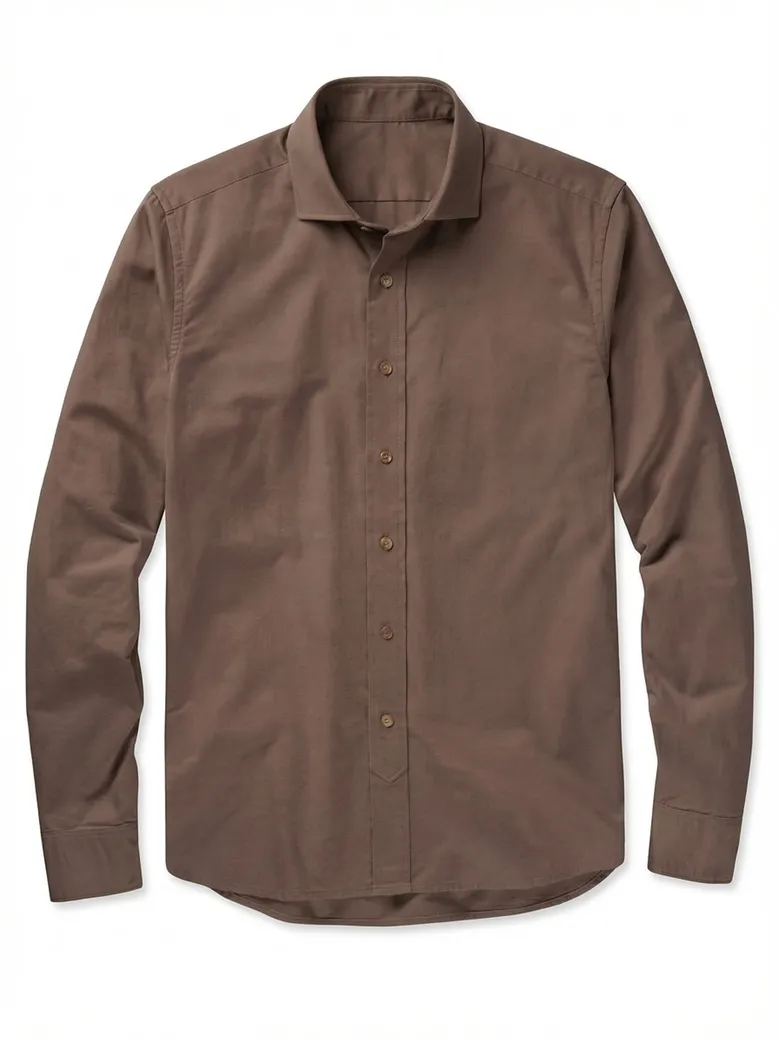 Easy-iron plain white poplin shirt