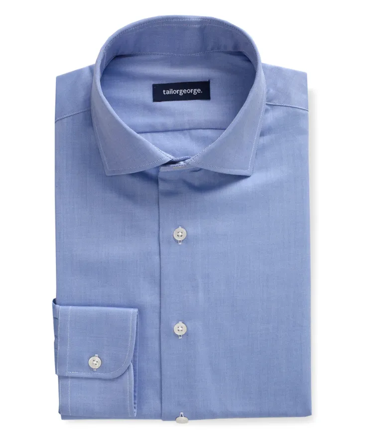 Easy-iron plain white poplin shirt