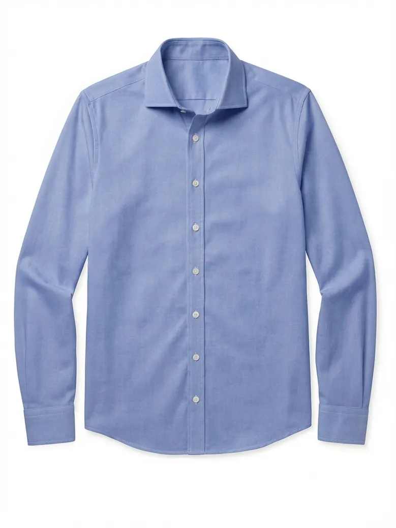 Easy-iron plain white poplin shirt