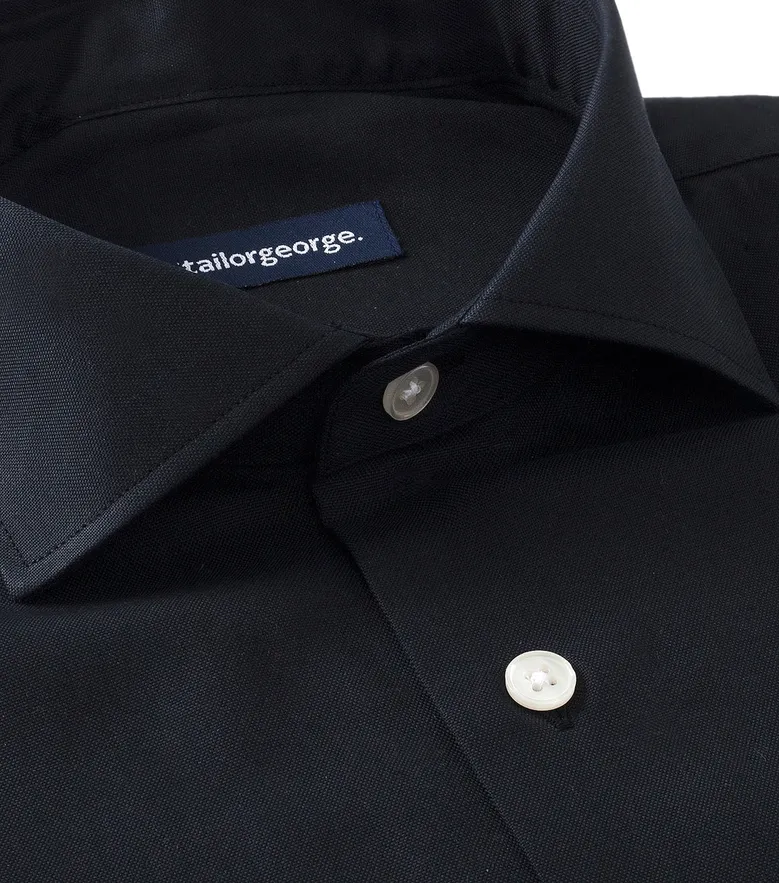 Easy-iron plain white poplin shirt