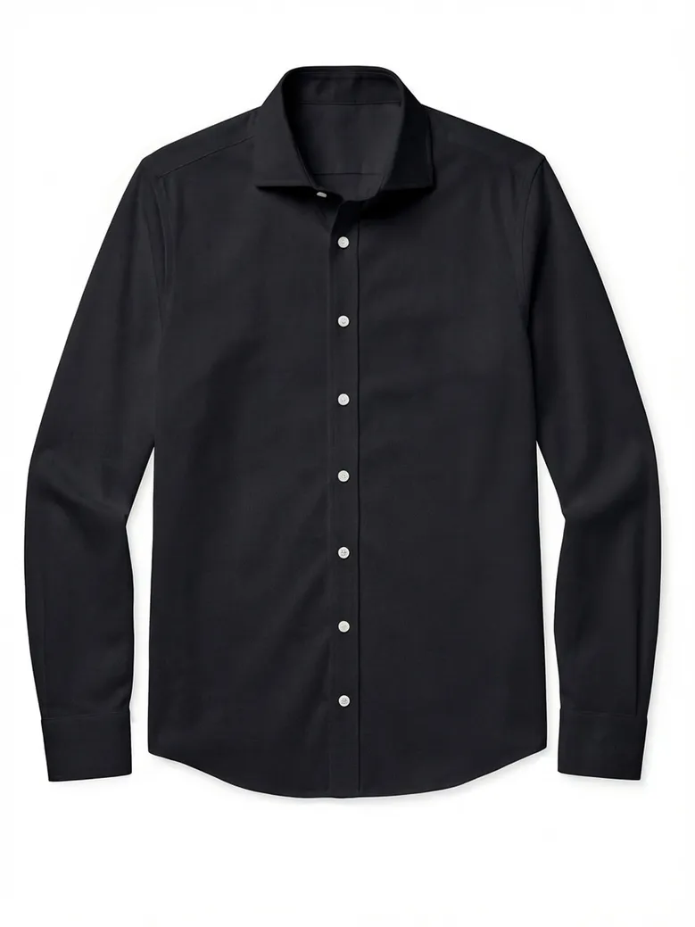 Easy-iron plain white poplin shirt