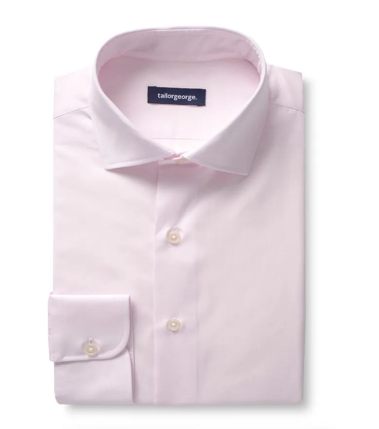 Easy-iron plain white poplin shirt