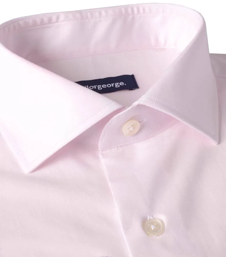 Easy-iron plain white poplin shirt