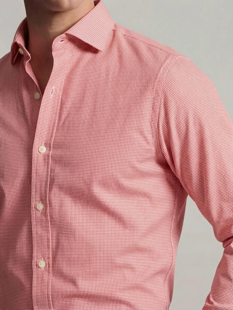 Easy-iron plain white poplin shirt