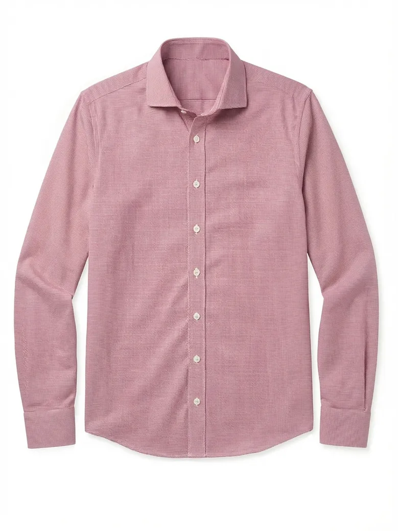 Easy-iron plain white poplin shirt
