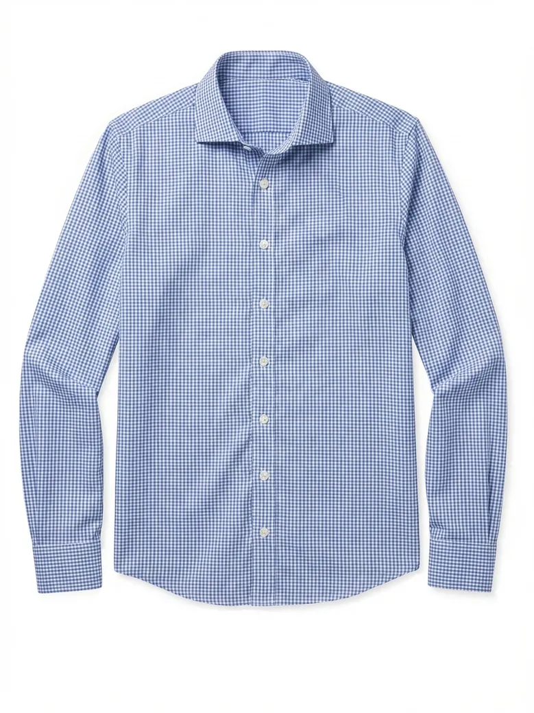 Easy-iron plain white poplin shirt