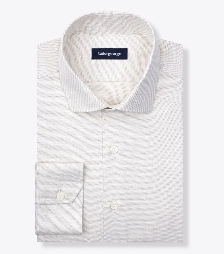 Easy-iron plain white poplin shirt