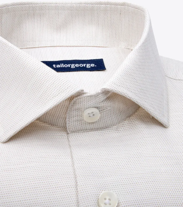 Easy-iron plain white poplin shirt