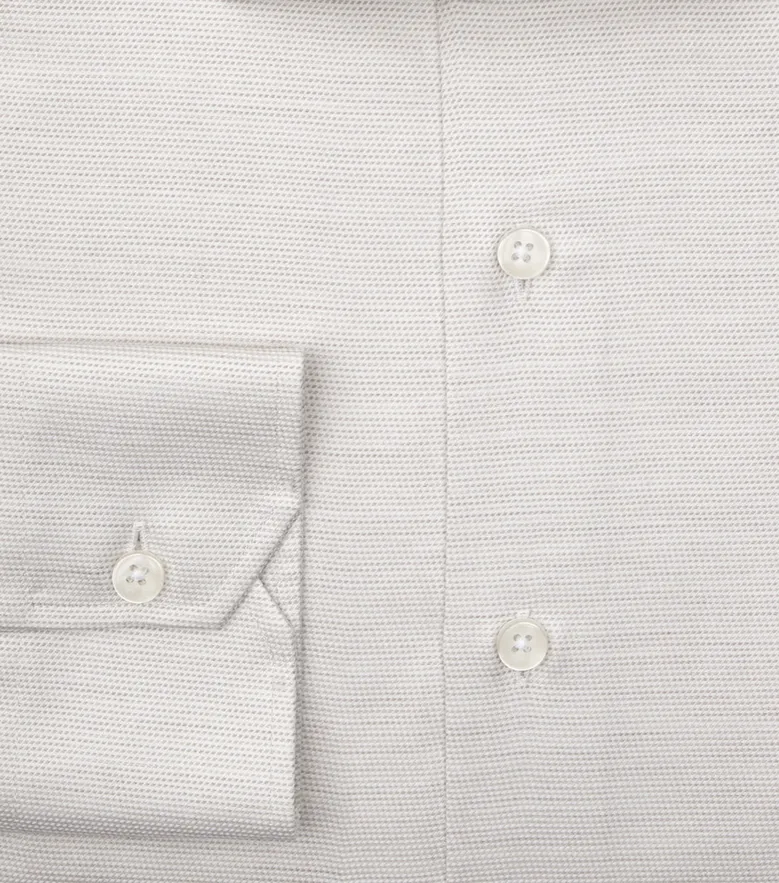 Easy-iron plain white poplin shirt