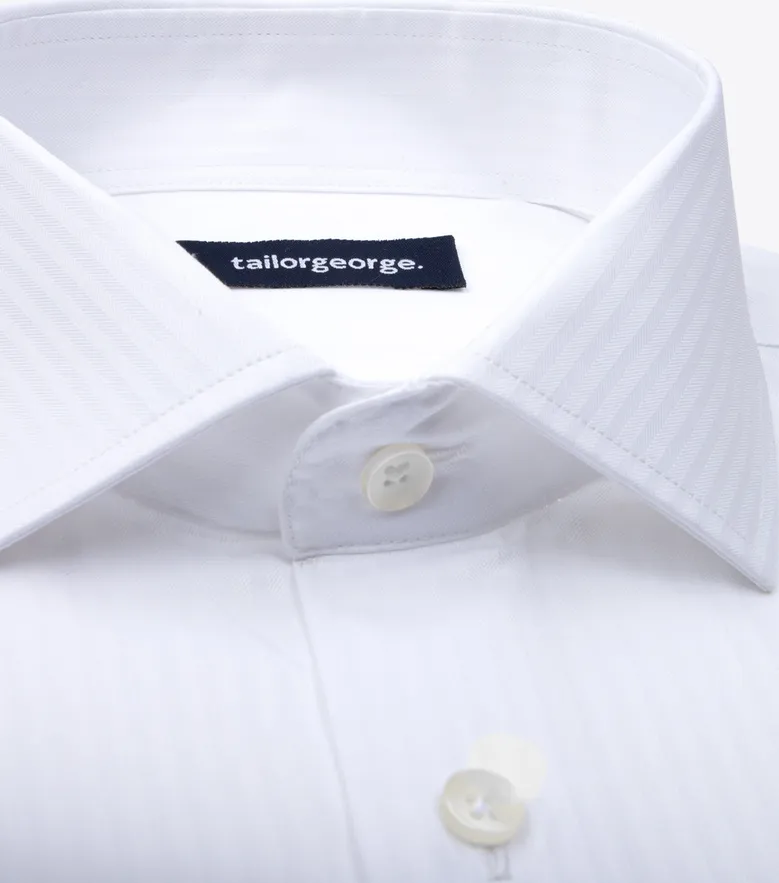 Easy-iron plain white poplin shirt
