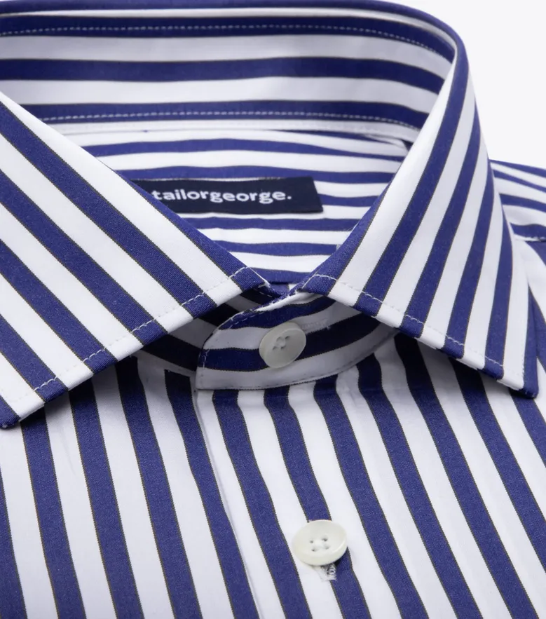 Easy-iron plain white poplin shirt