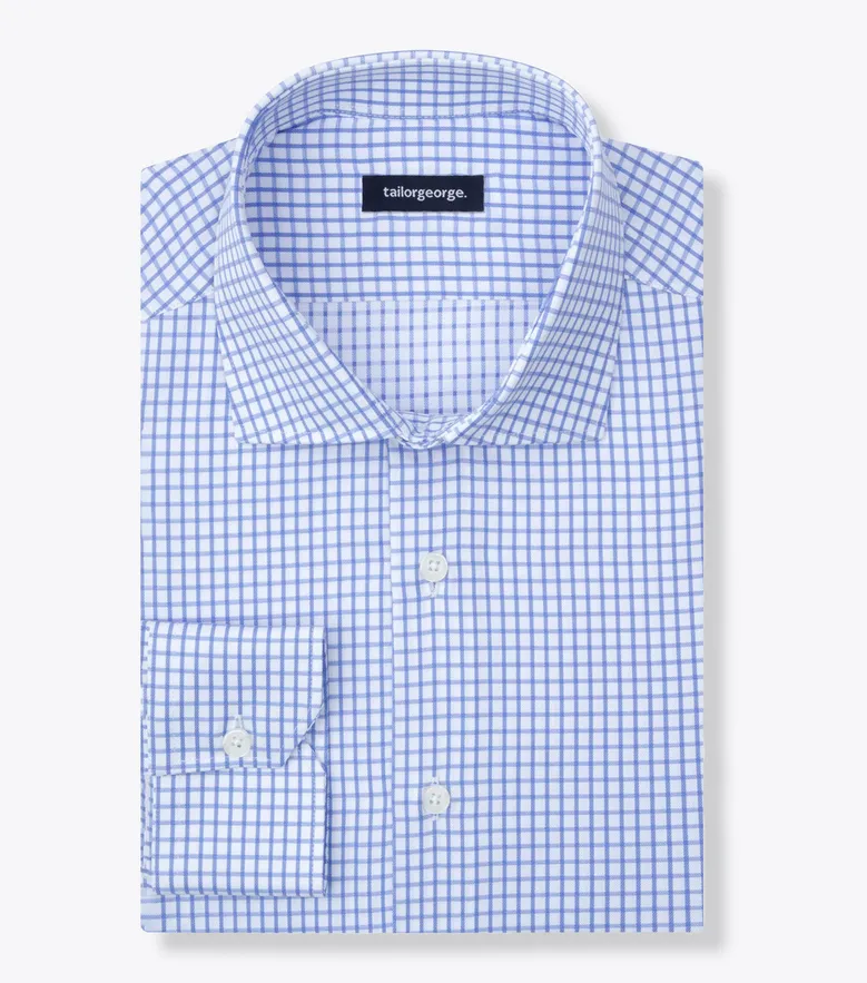 Easy-iron plain white poplin shirt