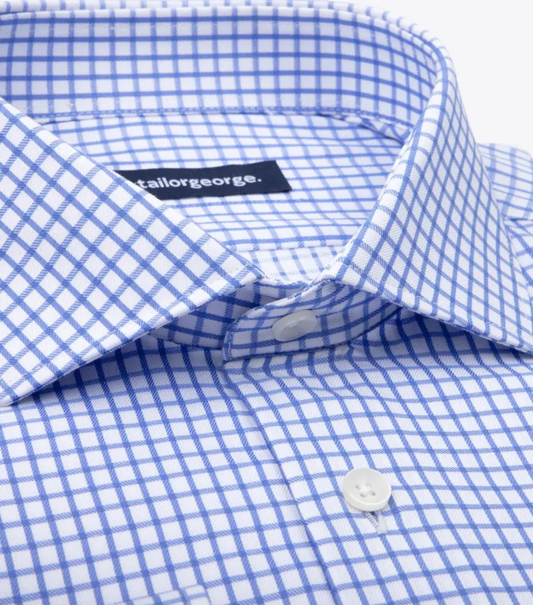 Easy-iron plain white poplin shirt
