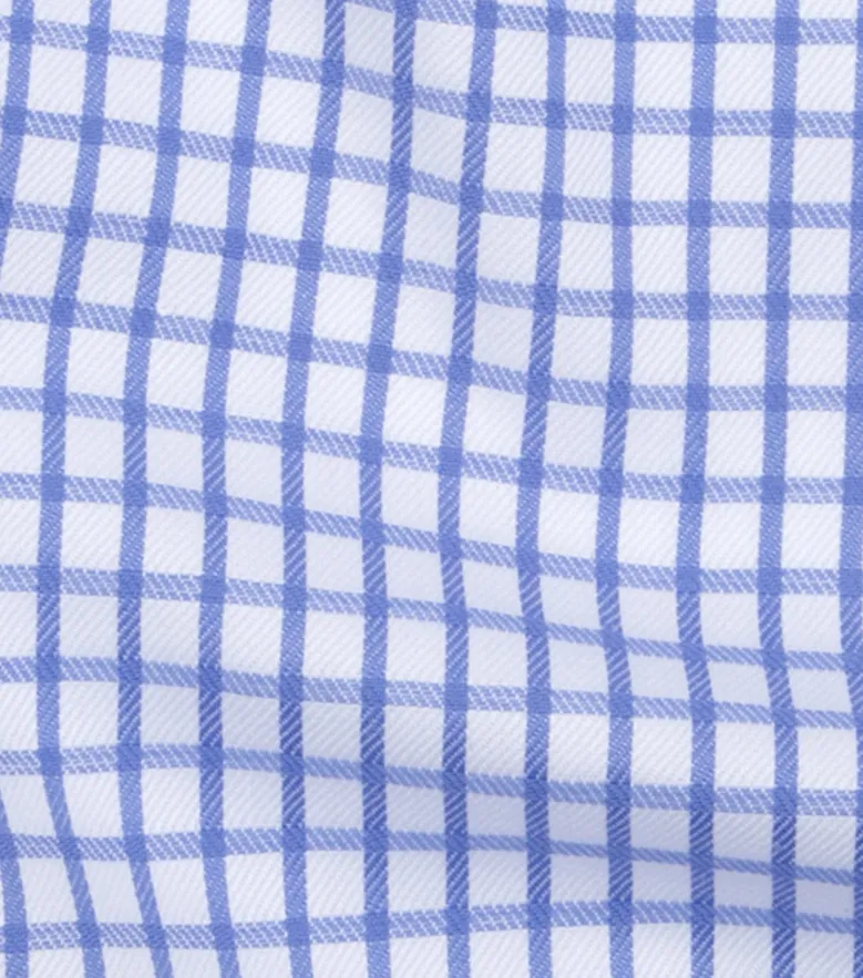 Easy-iron plain white poplin shirt