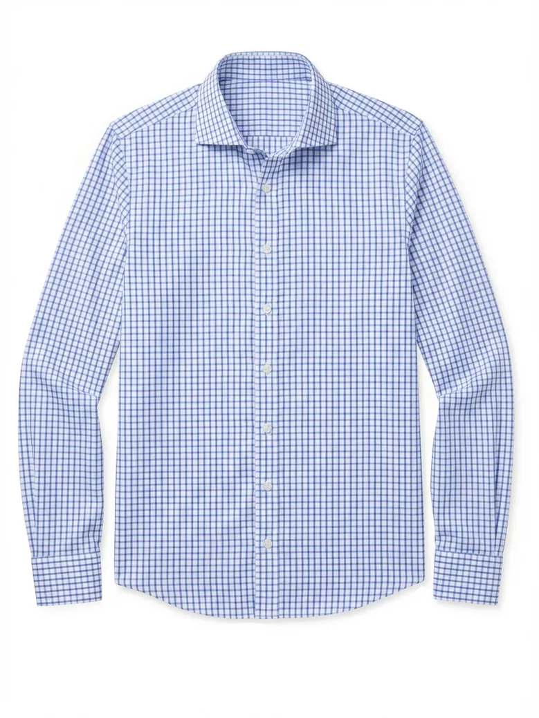 Easy-iron plain white poplin shirt