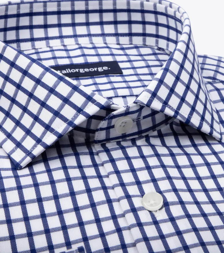 Easy-iron plain white poplin shirt