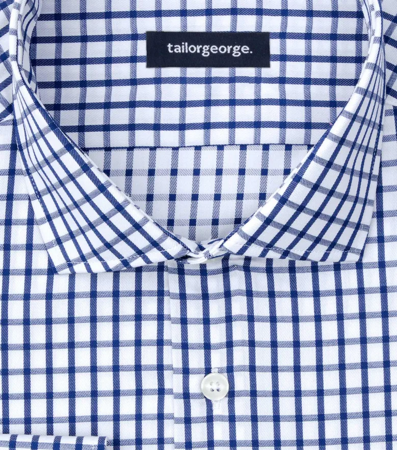 Easy-iron plain white poplin shirt