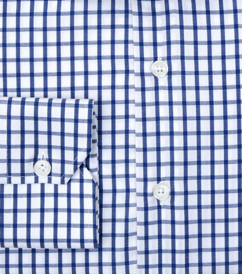 Easy-iron plain white poplin shirt