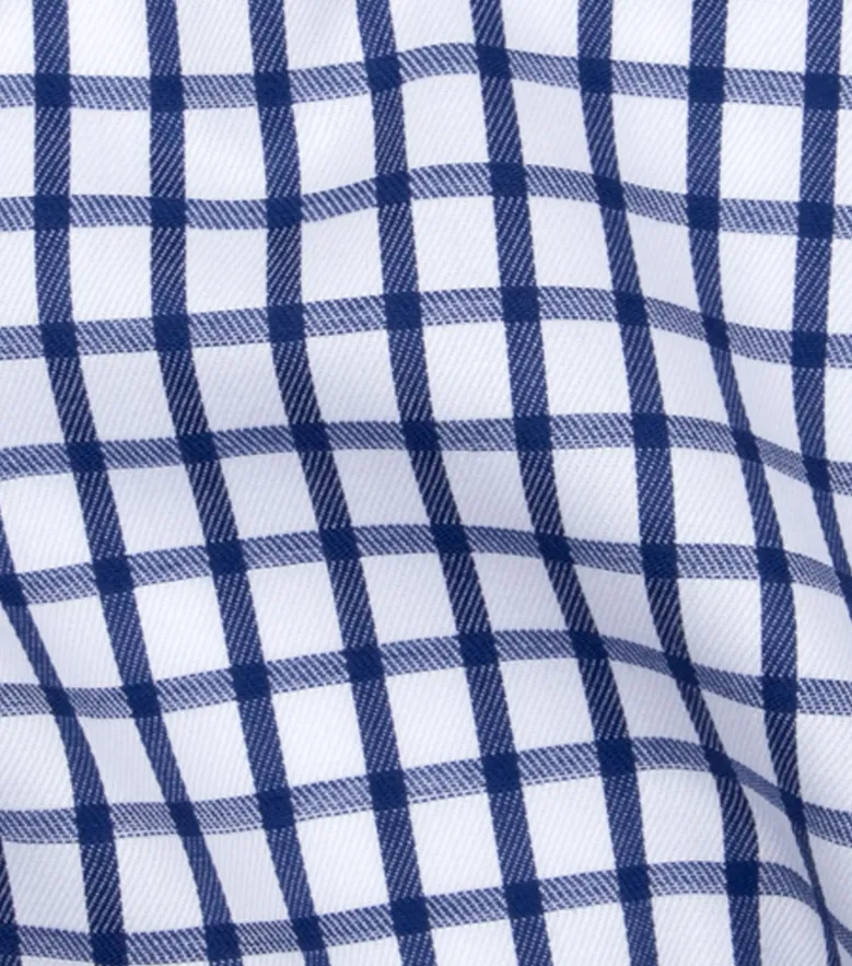 Easy-iron plain white poplin shirt