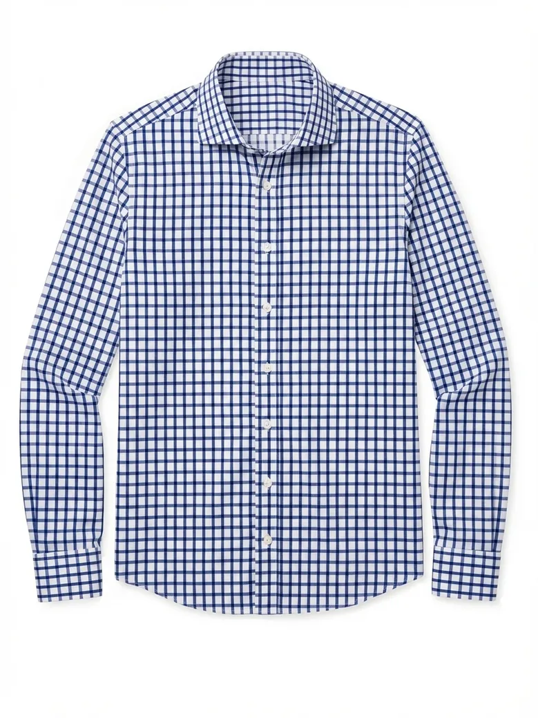 Easy-iron plain white poplin shirt
