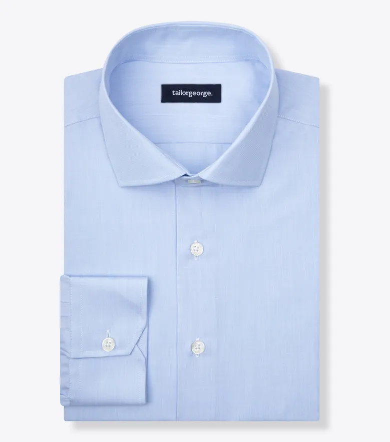 Easy-iron plain white poplin shirt