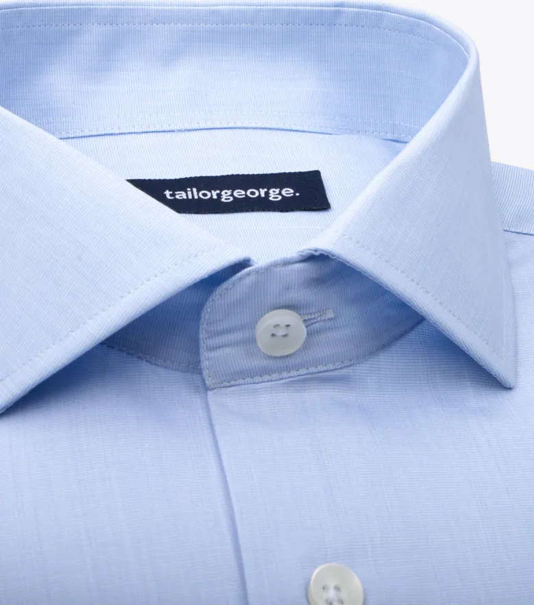 Easy-iron plain white poplin shirt