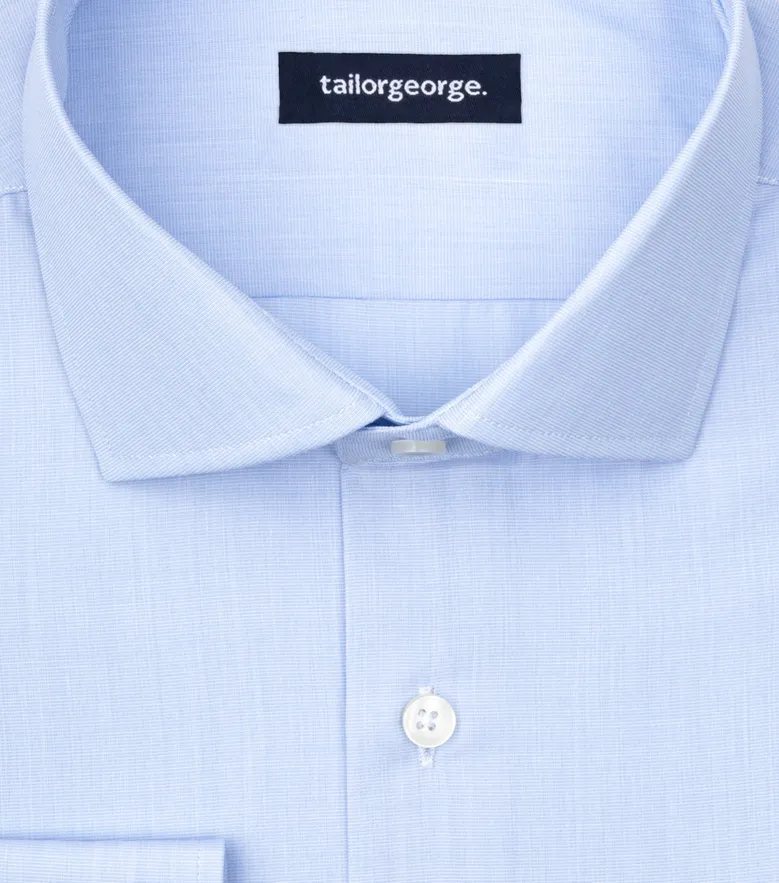 Easy-iron plain white poplin shirt