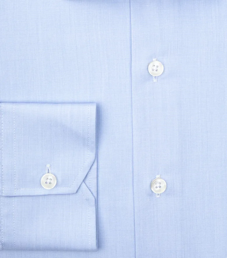 Easy-iron plain white poplin shirt