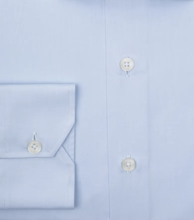 Easy-iron plain white poplin shirt