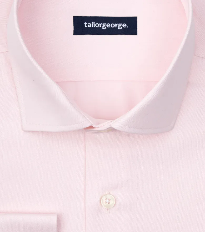 Easy-iron plain white poplin shirt
