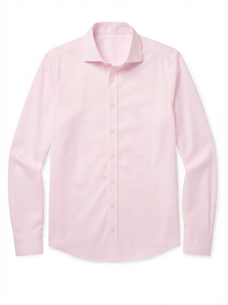 Easy-iron plain white poplin shirt