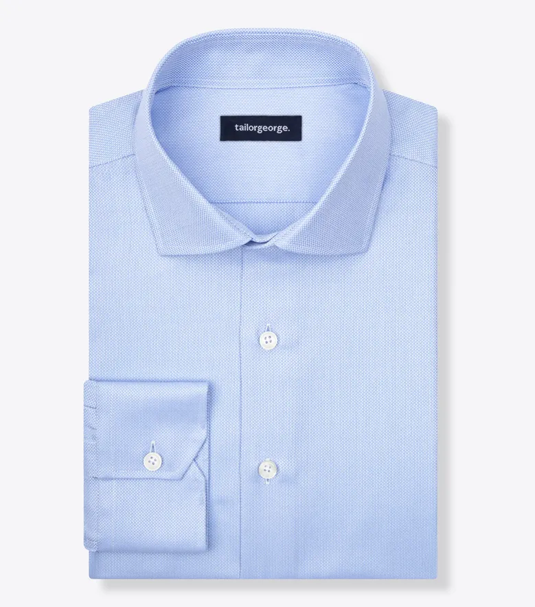 Easy-iron plain white poplin shirt