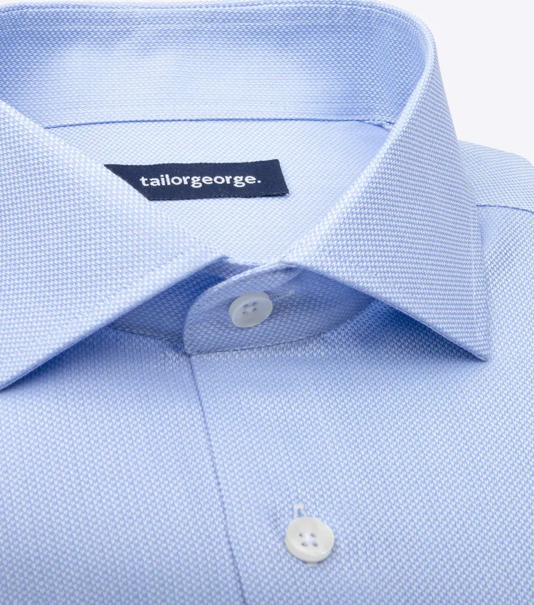 Easy-iron plain white poplin shirt